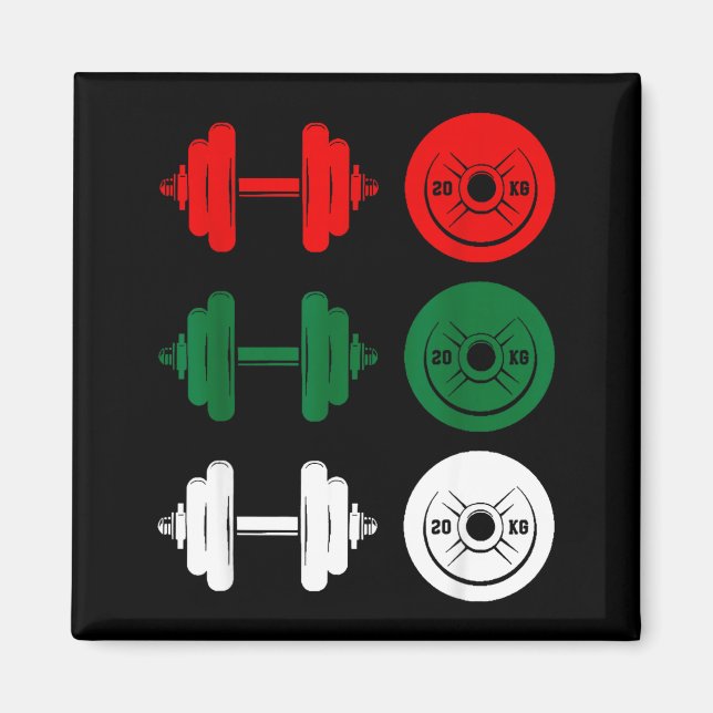 Ho Ho Ho Funny Dumbbell Christmas Weightlifting Gy Magnet (Front)