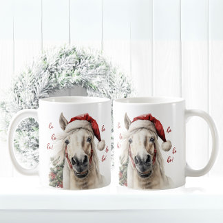 Ho Ho Ho! Funny Horse Santa Mug