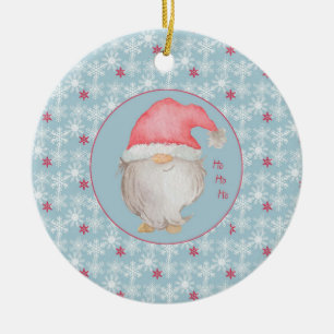Ho Ho Ho Gnome 1st Christmas as Big Brother photo Ceramic Ornament