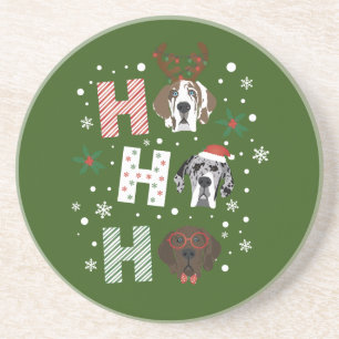 Ho Ho Ho Great Dane Merry Christmas Coaster