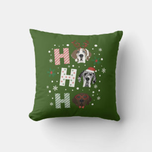 Ho Ho Ho Great Dane Merry Christmas Cushion
