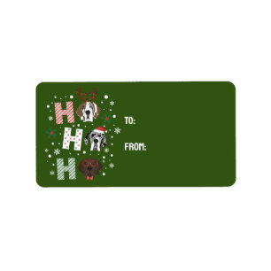 Ho Ho Ho Great Dane Merry Christmas Label