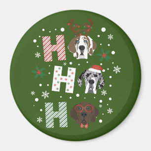 Ho Ho Ho Great Dane Merry Christmas Magnet