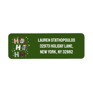 Ho Ho Ho Great Dane Merry Christmas Return Address Label