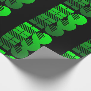 ho ho ho green neon retro wrapping paper