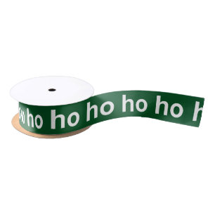 Ho Ho Ho Green Satin Ribbon
