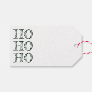 Ho Ho Ho green white blank handwritten Christmas Gift Tags