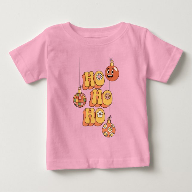 Ho Ho Ho - Groovy Christmas Cheer Baby T-Shirt (Front)