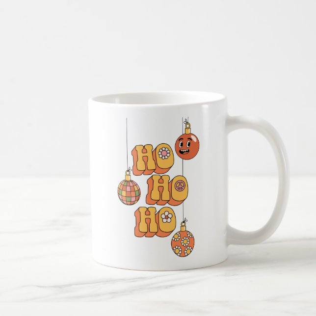 Ho Ho Ho - Groovy Christmas Cheer Coffee Mug (Right)