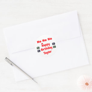 HO HO HO Happy Birthday Classic Round Sticker