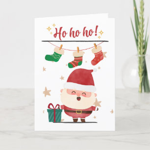 Ho Ho Ho- Happy Santa - Greeting Card