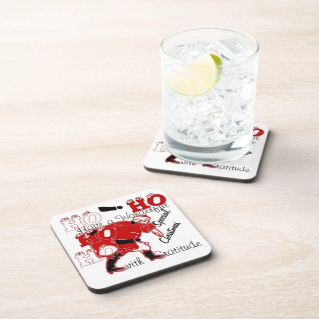 HO HO HO Have a Wonderful Christmas With Gratitude Coaster (Right Side)