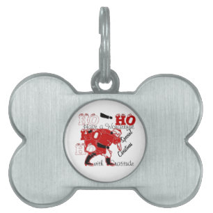 HO HO HO Have a Wonderful Christmas With Gratitude Pet ID Tag