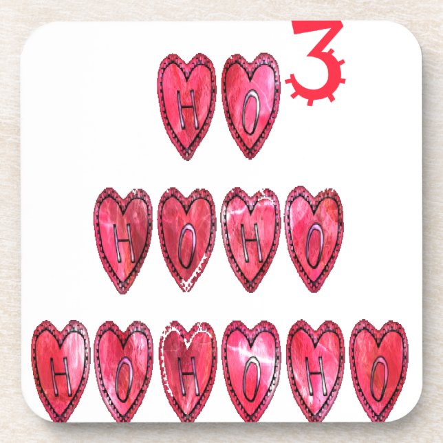 Ho Ho Ho Hearts Collection. Coaster (Front)