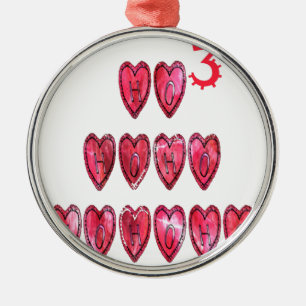 Ho Ho Ho Hearts Collection. Metal Tree Decoration
