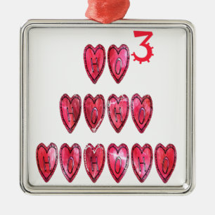Ho Ho Ho Hearts Collection. Metal Tree Decoration