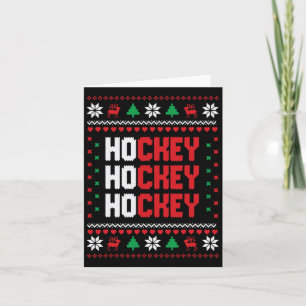 Ho Ho Ho Hockey Ugly Christmas Sweater Holiday Hoc Card