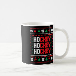 Ho Ho Ho Hockey Ugly Christmas Sweater Holiday Hoc Coffee Mug