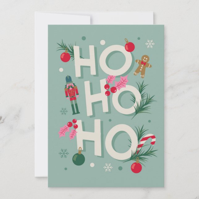 Ho Ho Ho Holiday Cheer Card (Front)