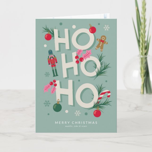 Ho Ho Ho Holiday Cheer Card (Front)