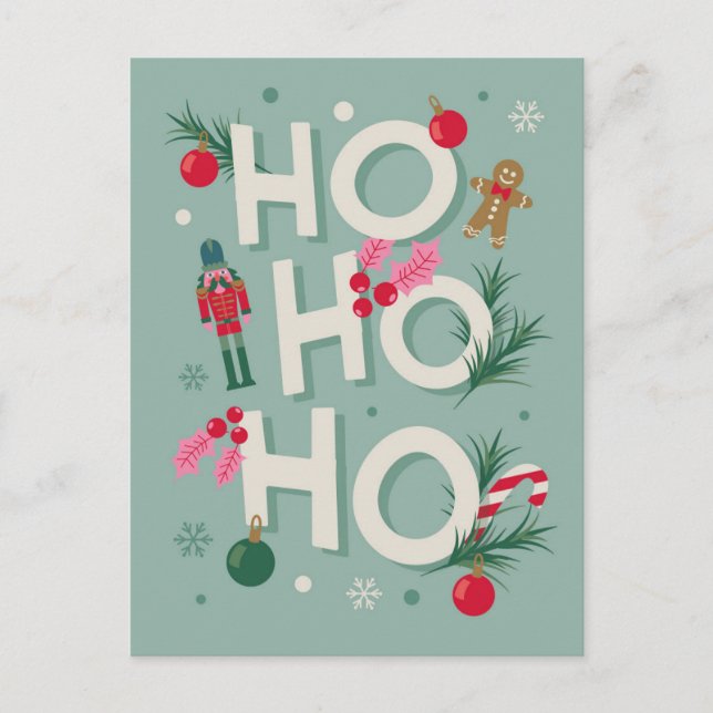 Ho Ho Ho Holiday Cheer Postcard (Front)