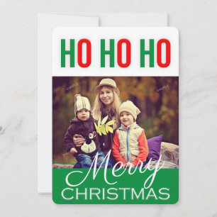 HO HO HO Holiday Christmas Greetings Photo Card