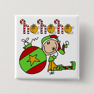 Ho Ho Ho Holiday Elf 15 Cm Square Badge