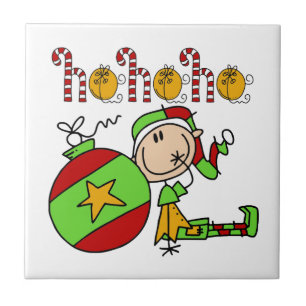Ho Ho Ho Holiday Elf Ceramic Tile