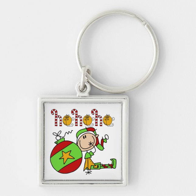 Ho Ho Ho Holiday Elf Key Ring (Front)