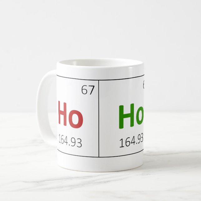 Ho Ho Ho Holiday Periodic Table Mug (Front Left)