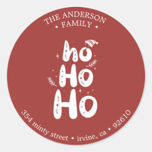 Ho Ho Ho⎢ Holiday Return Address Sticker