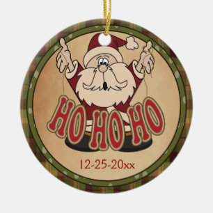 Ho Ho Ho Holiday Santa Claus Ornament