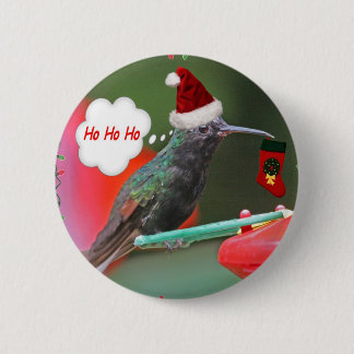 Ho Ho Ho Hummingbird 6 Cm Round Badge