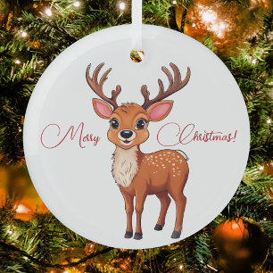 Ho-Ho-Ho! It's a Reindeer ! Glass Tree Decoration