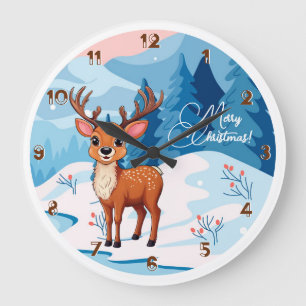 Ho-Ho-Ho! It's a Reindeer Kids Watch Large Clock