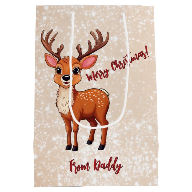 Ho-Ho-Ho! It's a Reindeer  Medium Gift Bag (Back)