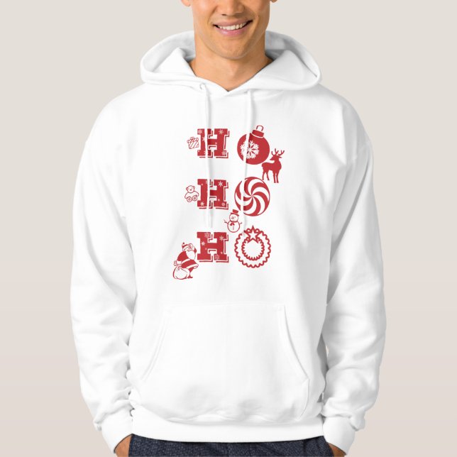 Ho Ho Ho Joyful Christmas Santa Laugh Hoodie (Front)