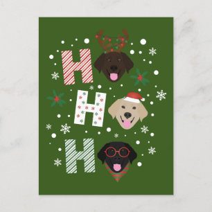 Ho Ho Ho Labrador Retriever Merry Christmas Postcard