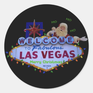 HO HO HO Las Vegas Merry Christmas SANTA Stickers
