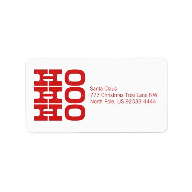 Ho Ho Ho (letterpress style) Label (Front)