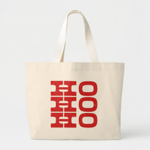 Ho Ho Ho (letterpress style) Large Tote Bag
