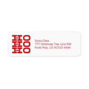 Ho Ho Ho (letterpress style) Return Address Label