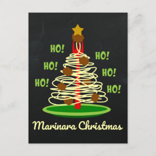 Ho! Ho! Ho! Marinara Christmas Pasta Tree Holiday Postcard