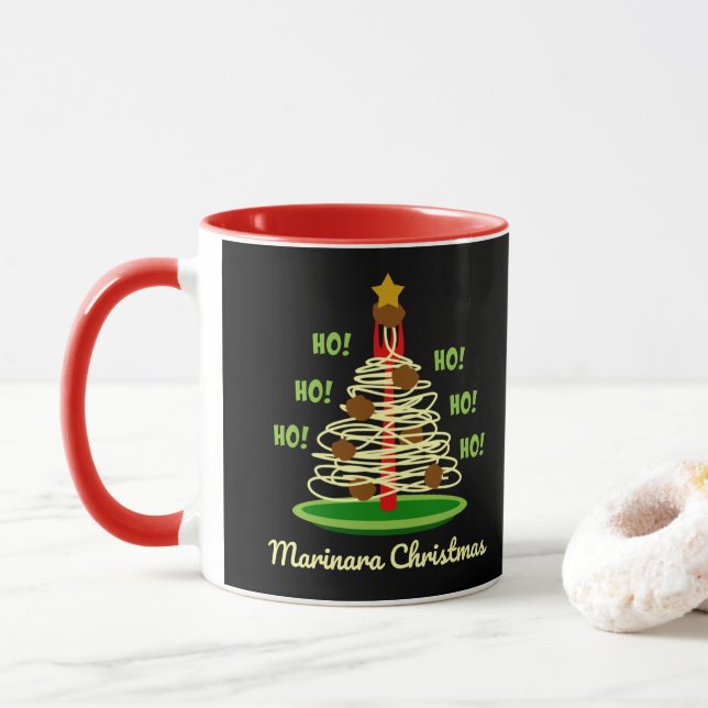 Ho! Ho! Ho! Marinara Christmas Pasta Tree Mug (With Donut)