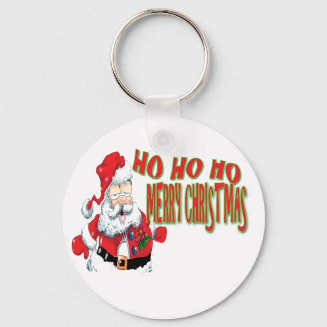 ho ho ho merry christmans key ring (Front)