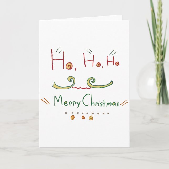 HO HO HO Merry Christmas Card (Front)