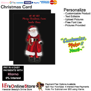 HO HO HO! Merry Christmas From Santa Claus Holiday Card