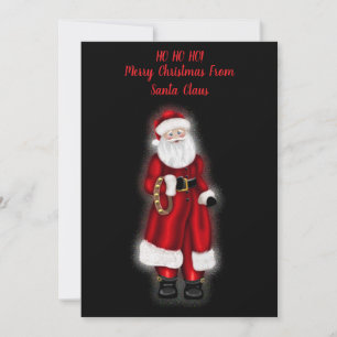 HO HO HO! Merry Christmas From Santa Claus  Holiday Card