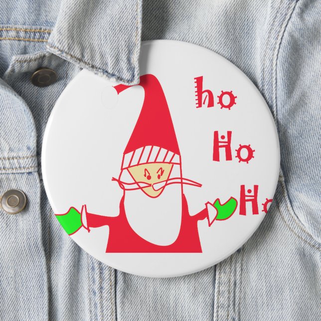Ho Ho Ho Merry Christmas From Santa.png 6 Cm Round Badge (In Situ)