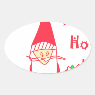Ho Ho Ho Merry Christmas From Santa.png Oval Sticker